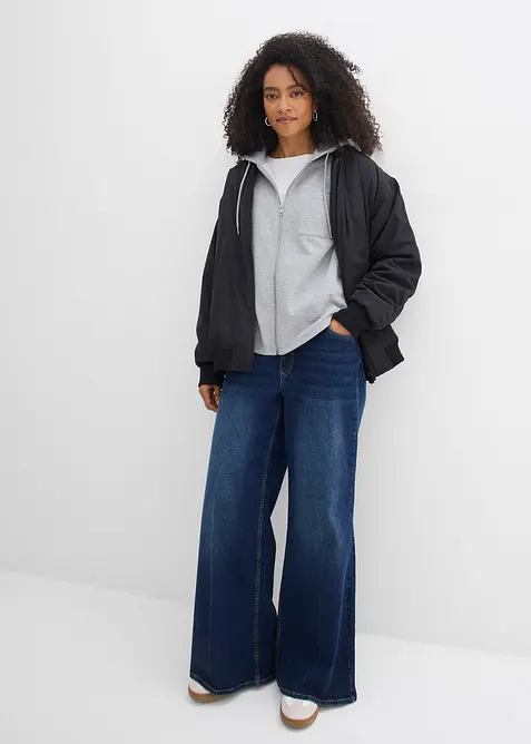 Sweatvest met capuchon en gerecycled polyester, bonprix