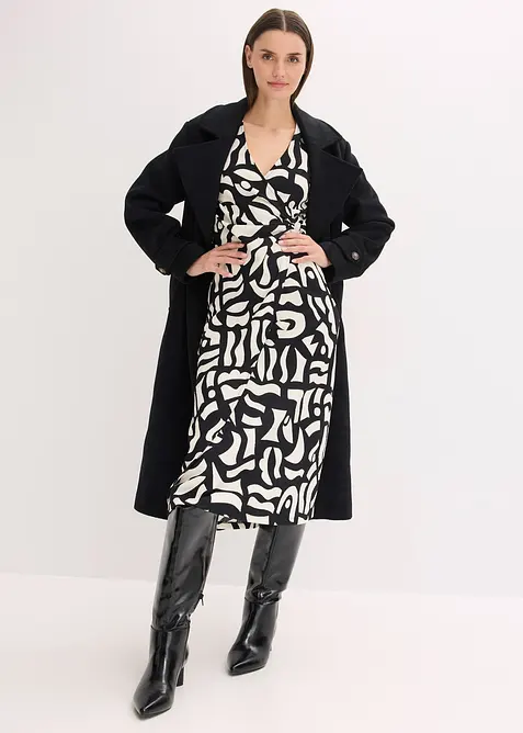 Midi jurk van gestructureerde jersey, bonprix