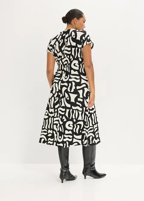 Midi jurk van gestructureerde jersey, bonprix