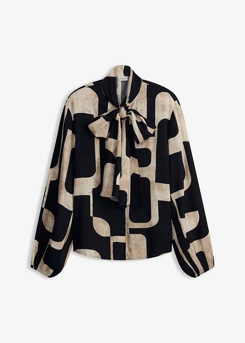 Blouse met strik van soepelvallende viscose, bonprix