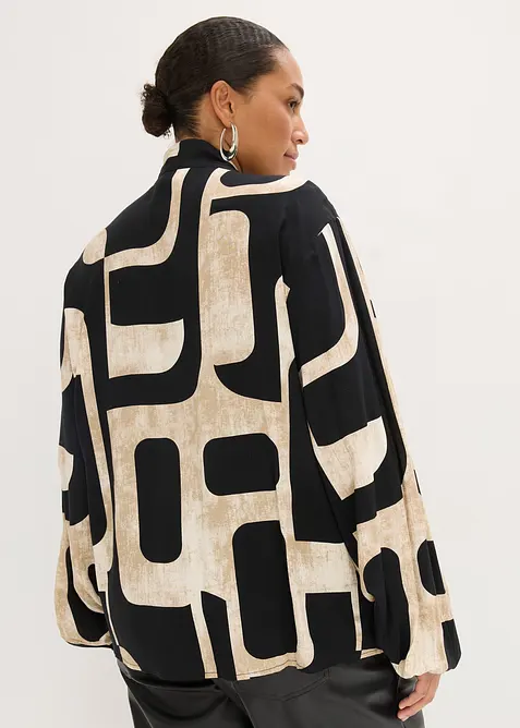 Blouse met strik van soepelvallende viscose, bonprix