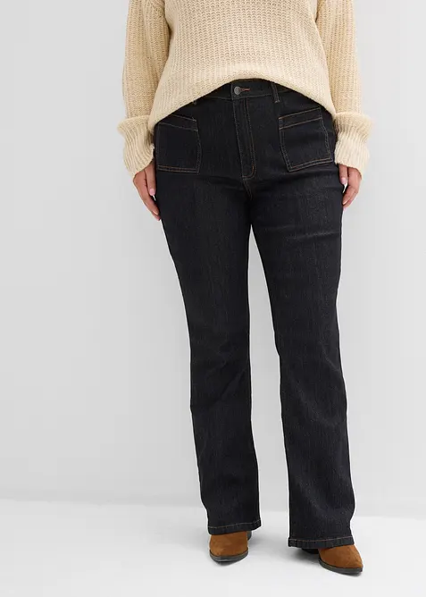 Bootcut-jeans met hoge taille, comfortabele tailleband, bonprix