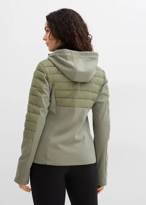 Waterafstotende hybride jas met softshell- en doorgestikte inzetstukken, bonprix