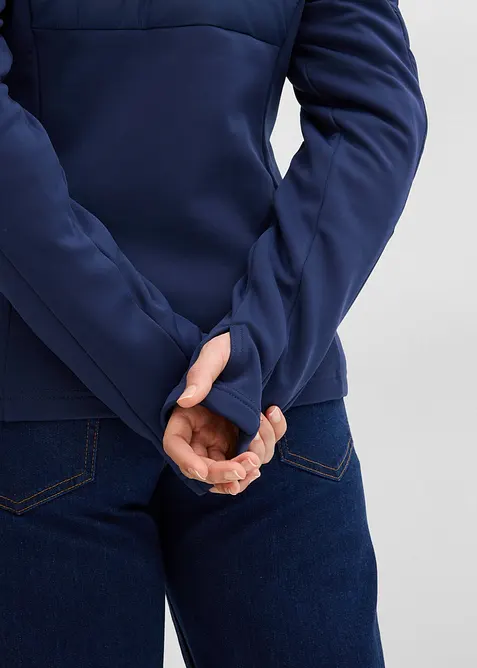 Waterafstotende hybride jas met softshell- en doorgestikte inzetstukken, bonprix