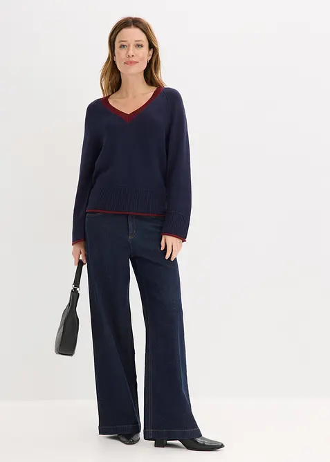 Trui met contrastrerende strepen, bonprix