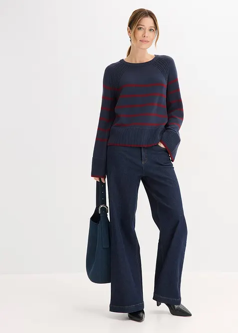 Trui met contrastrerende strepen, bonprix