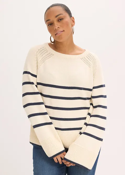 Trui met contrastrerende strepen, bonprix