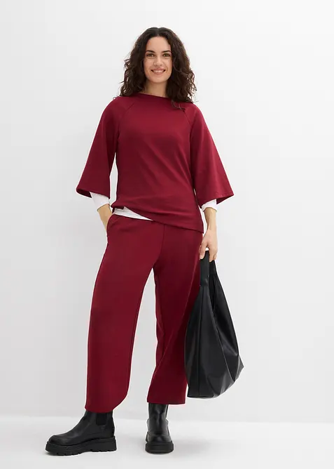 Boxy shirt van scuba met elastisch inzetstuk, bonprix