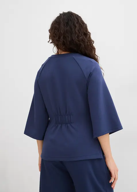 Boxy shirt van scuba met elastisch inzetstuk, bonprix