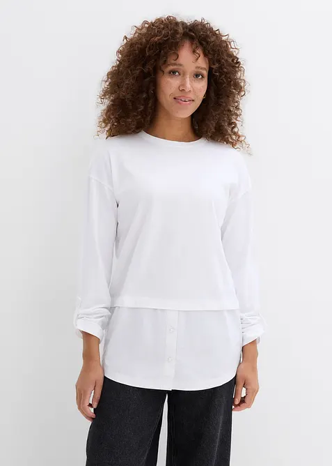 Shirt met blouse-inzet, bonprix