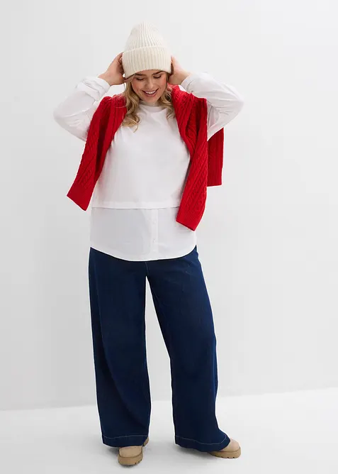 Shirt met blouse-inzet, bonprix