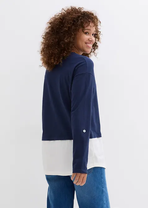 Shirt met blouse-inzet, bonprix