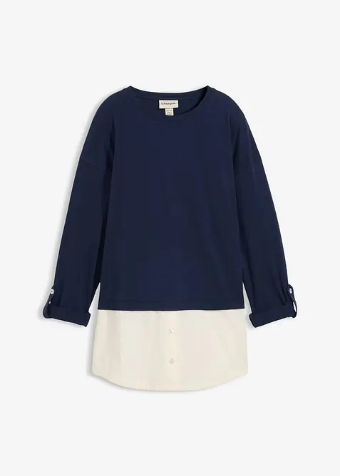 Shirt met blouse-inzet, bonprix