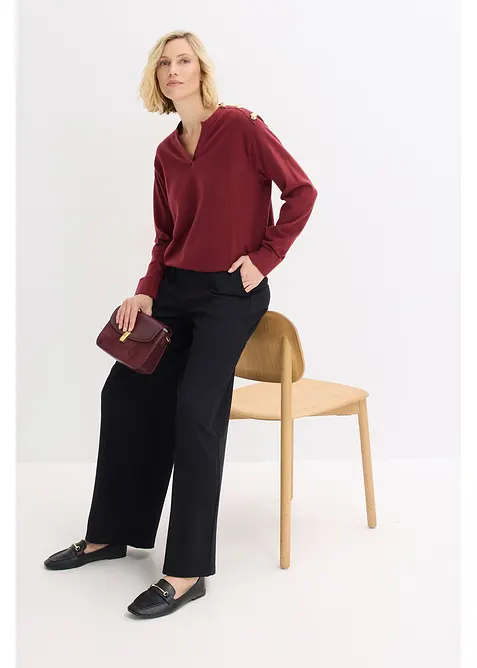 Fijngebreide trui met knoopsluiting, bonprix