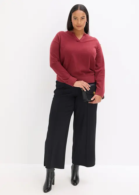 Fijngebreide trui met knoopsluiting, bonprix