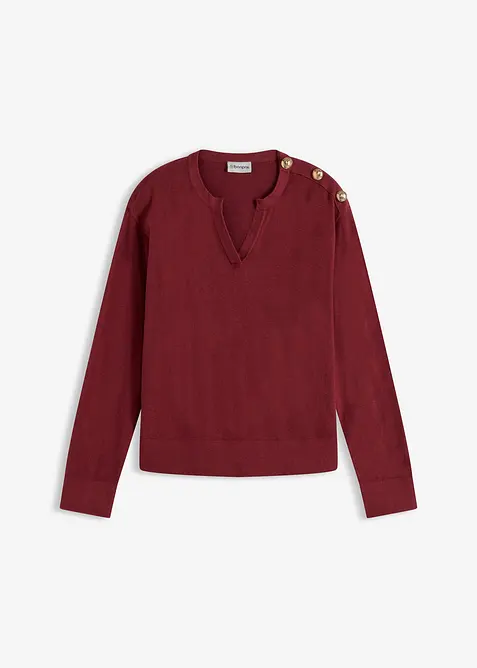 Fijngebreide trui met knoopsluiting, bonprix