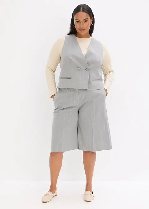 Bermuda met bandplooien, krijtstreep, bonprix