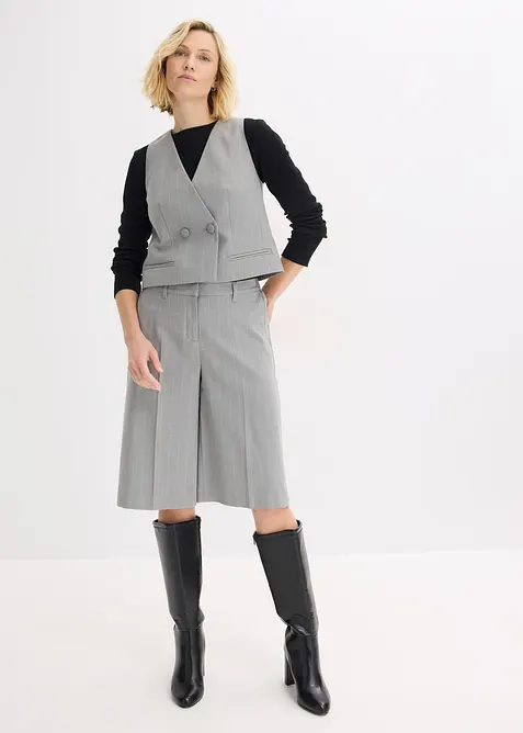 Bermuda met bandplooien, krijtstreep, bonprix