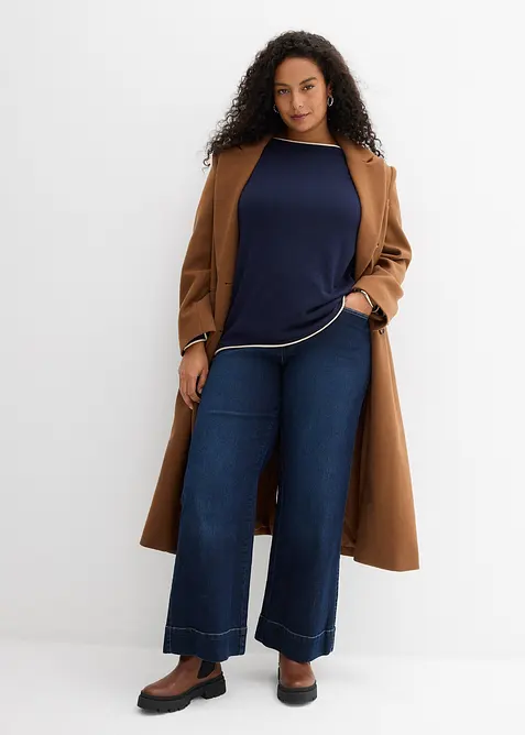 Fijn gebreide trui van katoenmix, bonprix