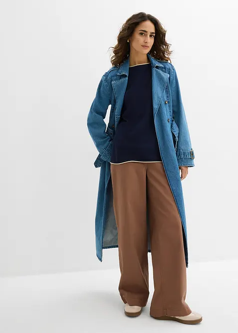 Fijn gebreide trui van katoenmix, bonprix