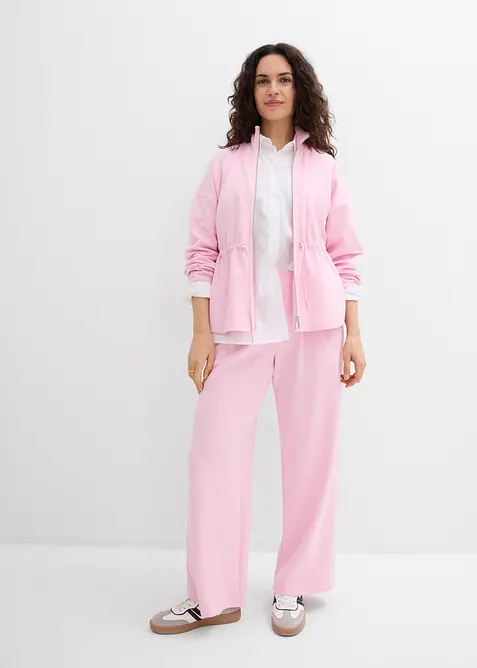 Jersey broek van scuba met bandplooien, bonprix