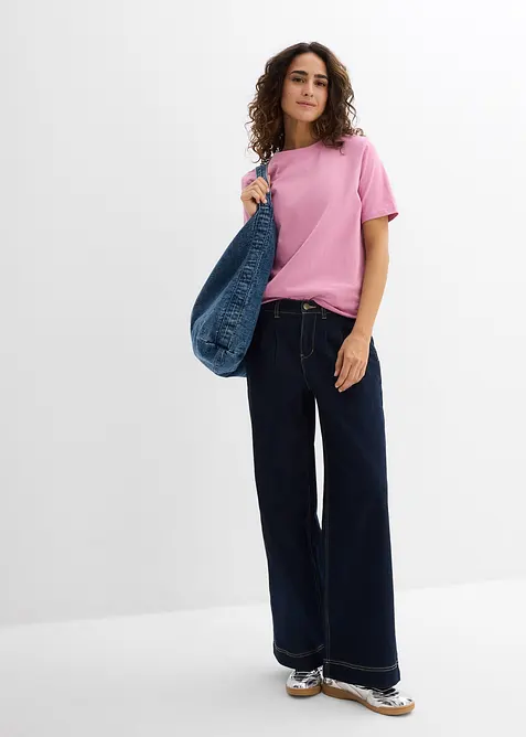 Longshirt van biologisch katoen (set van 2), bonprix