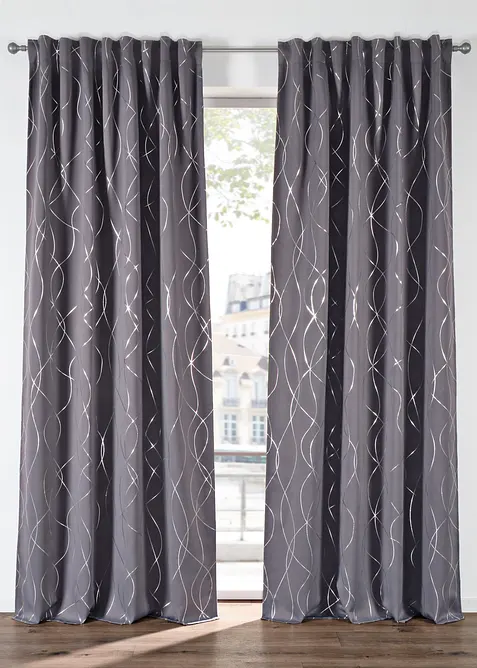 Verduisterend gordijn met glans, ook verkrijgbaar in extra lang (1 stuk), bonprix