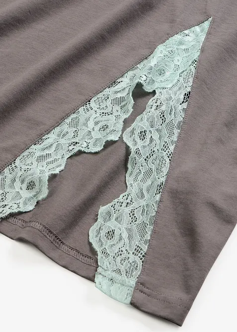 Nachthemd met viscose en kant, bonprix