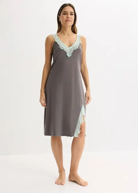 Nachthemd met viscose en kant, bonprix