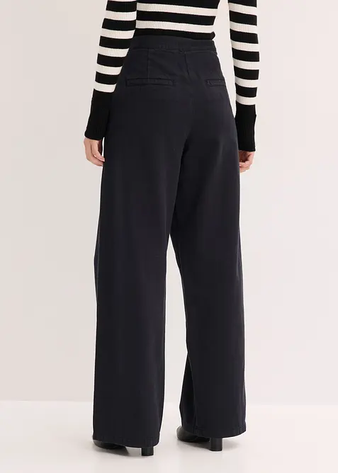 Broek met plooien van puur katoen, bonprix
