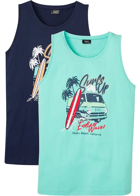 Tanktop (set van 2) van biologisch katoen, bonprix