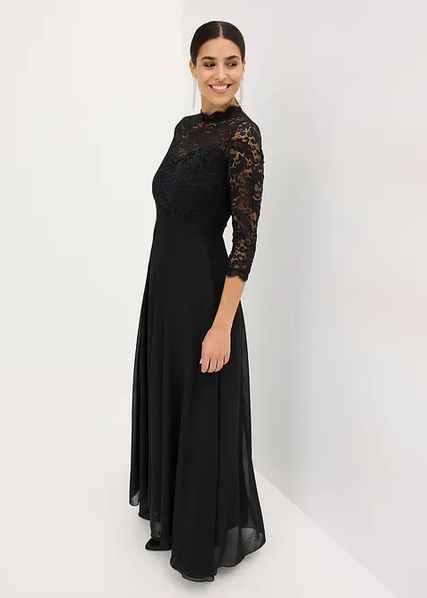 Maxi jurk met kant, bonprix