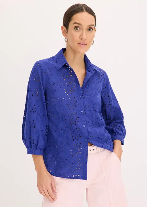 Blouse met broderie anglaise, bonprix