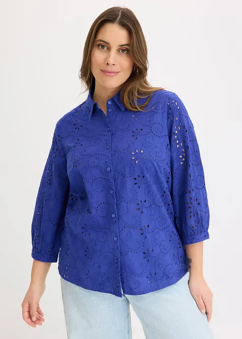 Blouse met broderie anglaise, bonprix