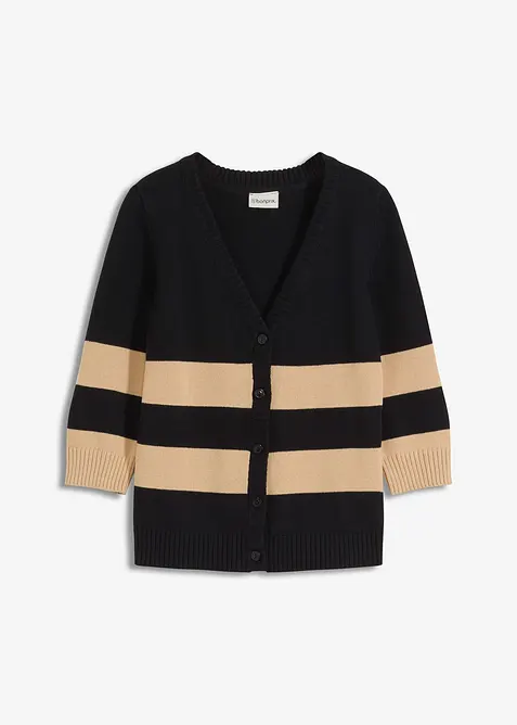 Gebreid vest van katoen met strepen, bonprix