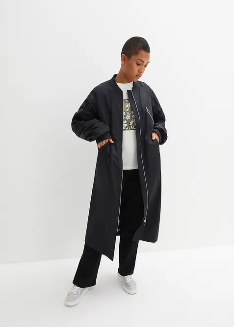 Lange jas met gebreide kraag, bonprix