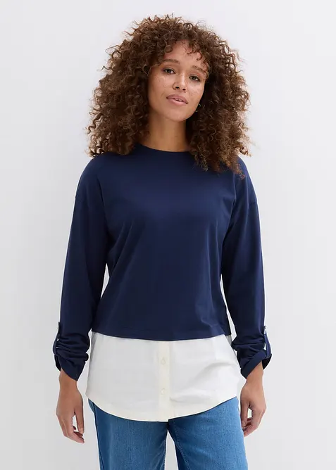 Shirt met blouse-inzet, bonprix