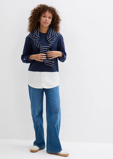 Shirt met blouse-inzet, bonprix