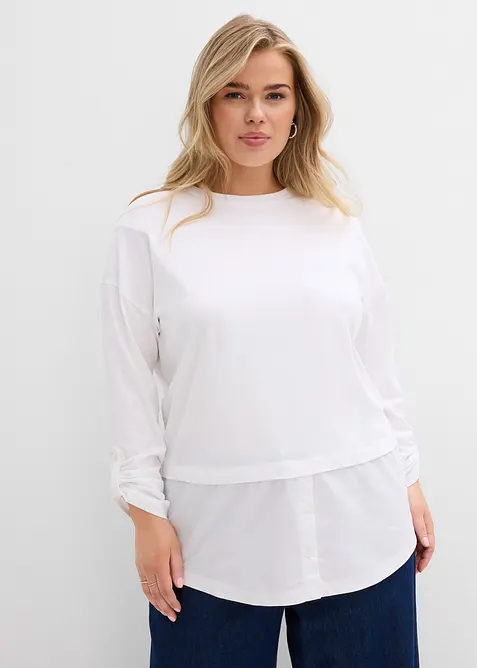 Shirt met blouse-inzet, bonprix