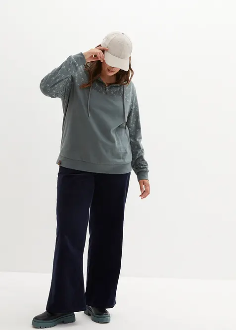 Hoodie met ritssluiting van biologisch katoen, bonprix