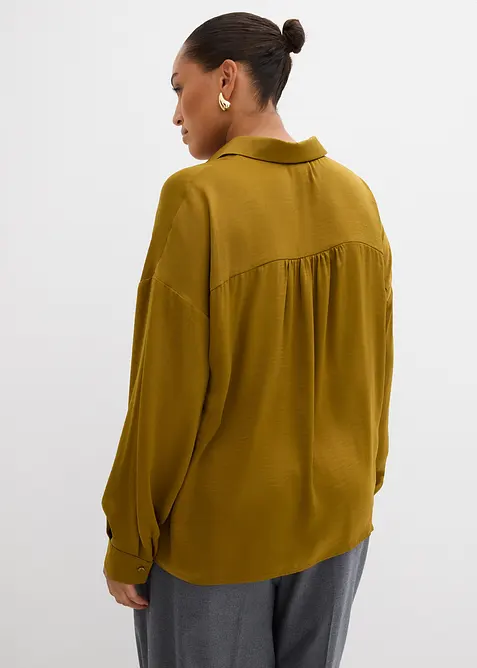 Overhemdblouse van soepel satijn, bonprix