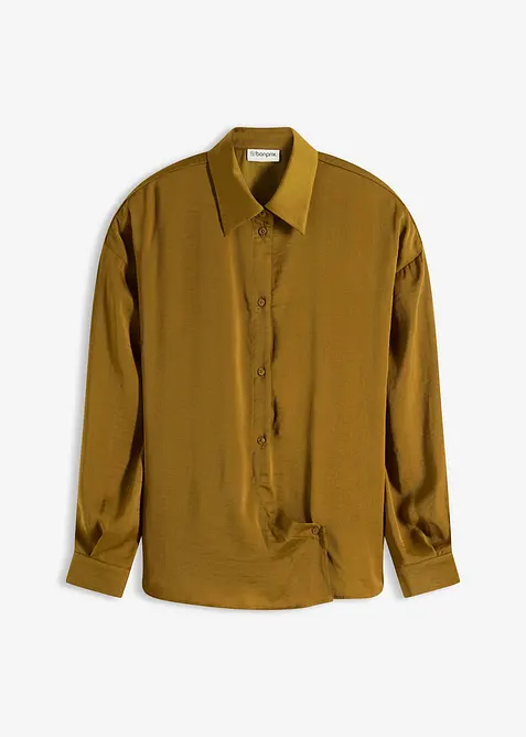 Overhemdblouse van soepel satijn, bonprix