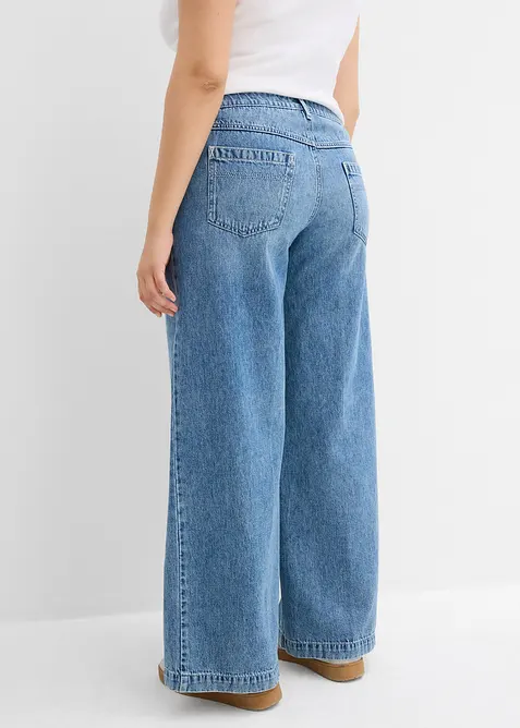 Wide leg jeans, low stretch, full length, bonprix