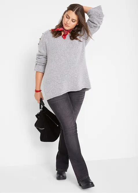 Bootcut stretch jeans, mid waist, bonprix