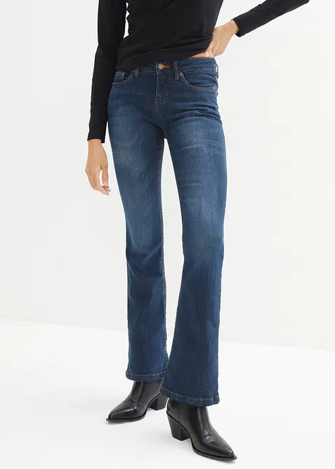 Bootcut stretch jeans, mid waist, bonprix