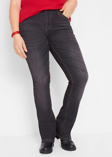Bootcut stretch jeans, mid waist, bonprix