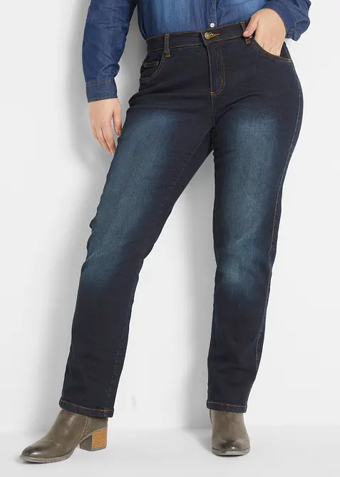Straight mid waist jeans met stretch, bonprix