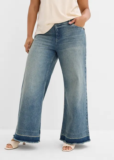 Wide leg jeans, mid waist, bonprix