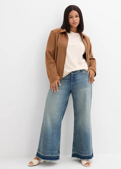 Wide leg jeans, mid waist, bonprix