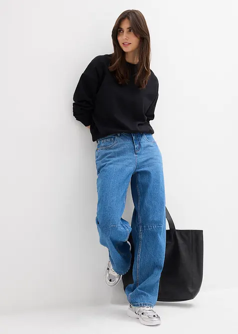 Barrel jeans mid waist, bonprix